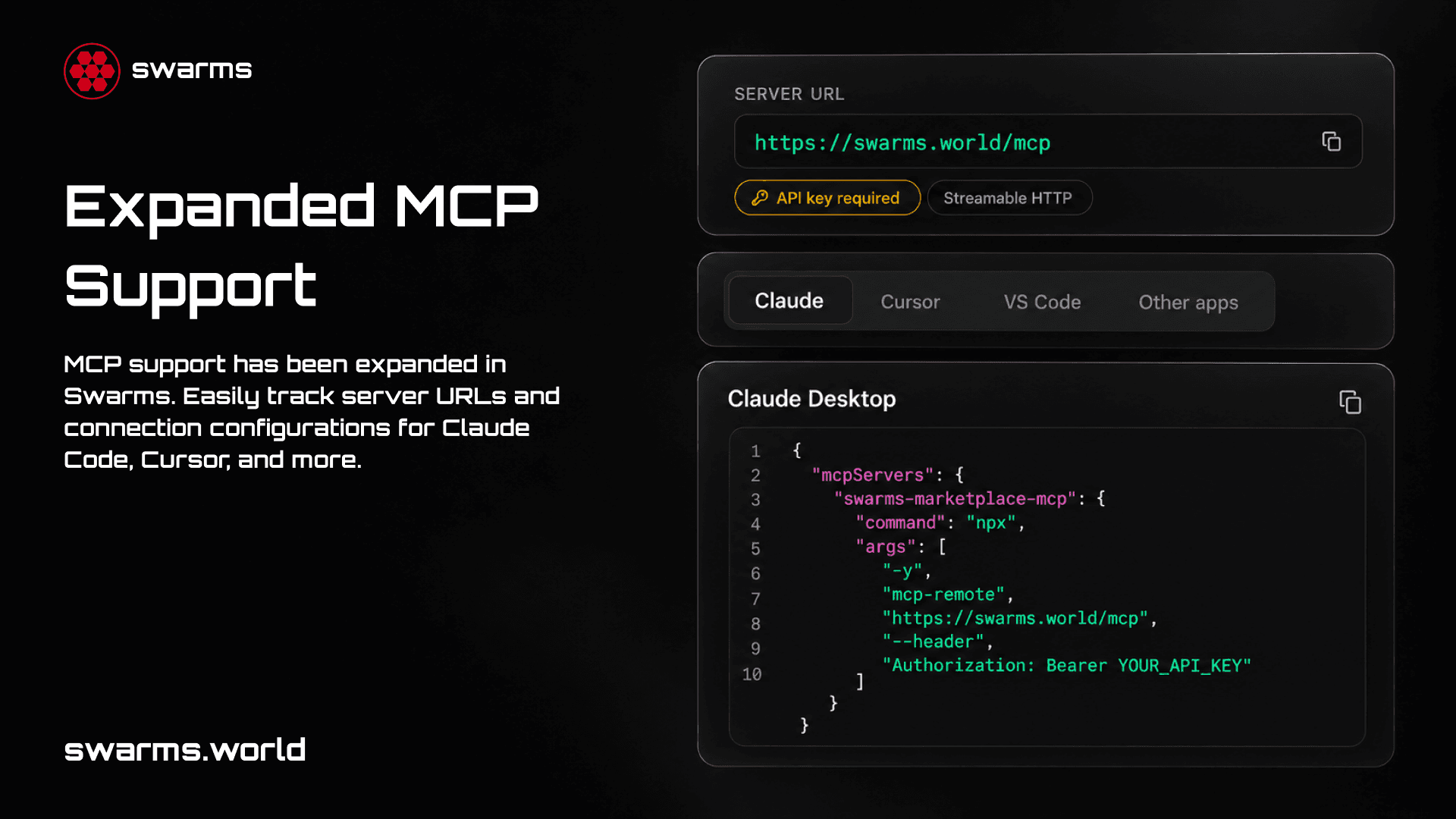 Swarms Marketplace 全面扩展 MCP 支持:检查、连接并发布 MCP 服务器