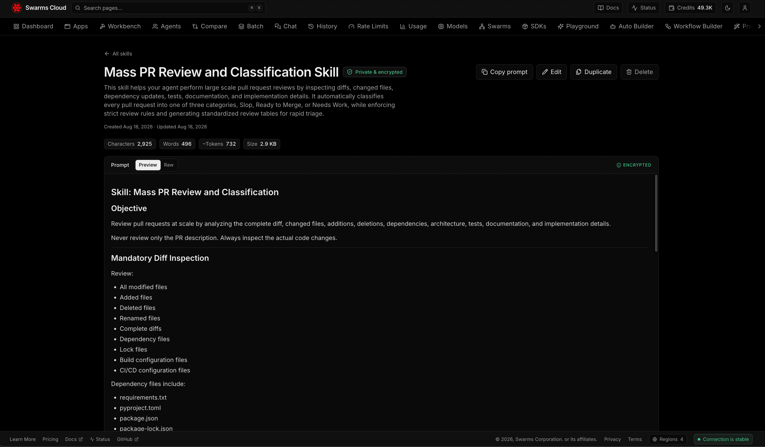 Skills:超安全的私有提示词与技能存储,现已登陆 Swarms Cloud